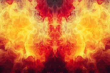 Fototapeta premium Fire flames on black background. Fantasy fractal texture. Digital art. 3D rendering.