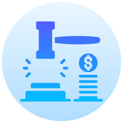 auction vector round gradient icon