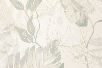 Botanical blend of soft hues, artistic line work, and fluid watercolor washes create an immersive tropical aesthetic.