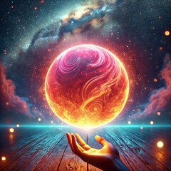 Orb Gradually Expanding in Size A glowing orb gradually expandin