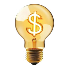 Conceptual light bulb with dollar symbol representing investment ideas