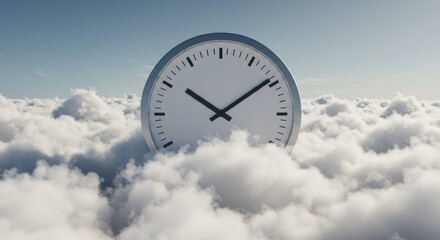 Clock floating in the clouds