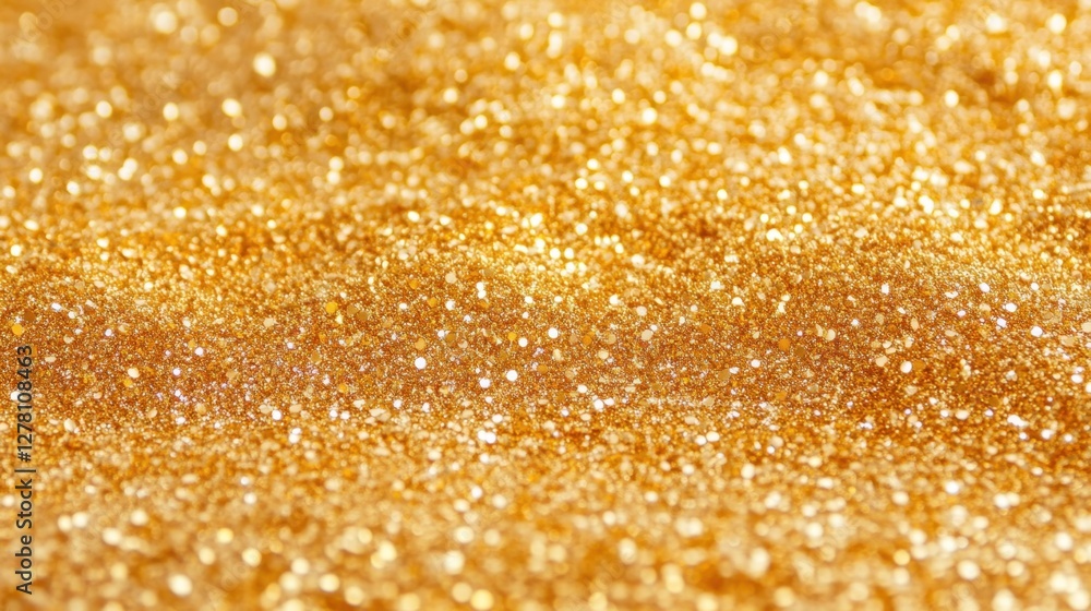 Wall mural golden glittering bokeh background featuring shimmering sparkles and defocused circles ideal for fes