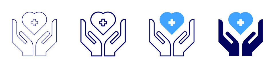 Medical mental health services icon in 4 different styles. Thin Line, Line, Bold Line, Duotone. Duotone style. Editable stroke