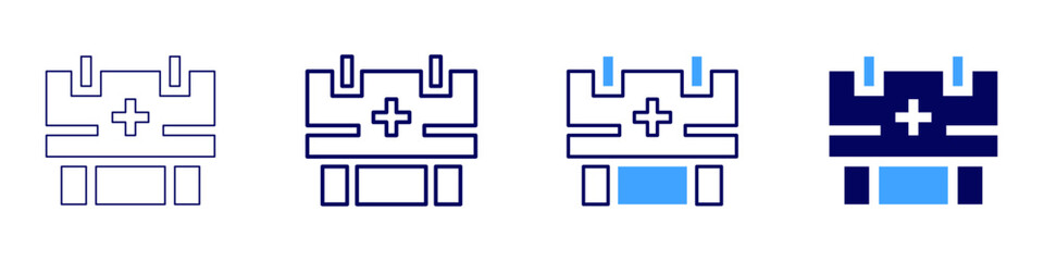 Fototapeta premium Medical patient care services icon in 4 different styles. Thin Line, Line, Bold Line, Duotone. Duotone style. Editable stroke