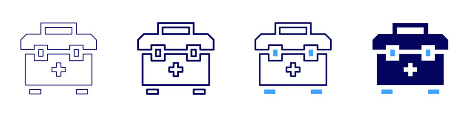 Obraz premium Medical patient safety icon in 4 different styles. Thin Line, Line, Bold Line, Duotone. Duotone style. Editable stroke