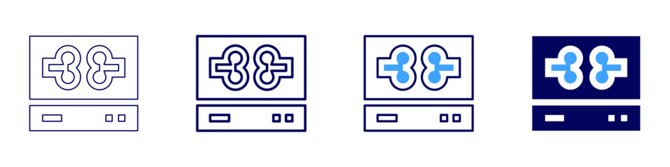 Medical patient monitoring icon in 4 different styles. Thin Line, Line, Bold Line, Duotone. Duotone style. Editable stroke
