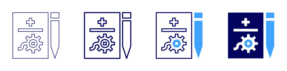 Obraz premium Medical practice icon in 4 different styles. Thin Line, Line, Bold Line, Duotone. Duotone style. Editable stroke