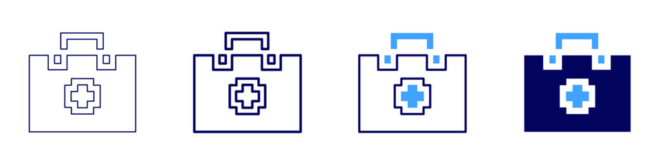 Obraz premium Medical rehabilitation programs icon in 4 different styles. Thin Line, Line, Bold Line, Duotone. Duotone style. Editable stroke