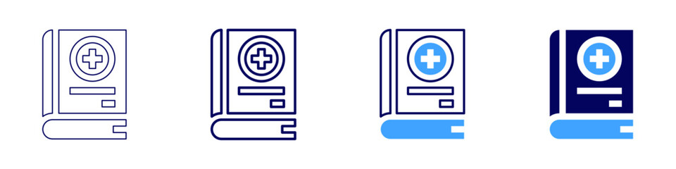 Medical research lab studies icon in 4 different styles. Thin Line, Line, Bold Line, Duotone. Duotone style. Editable stroke