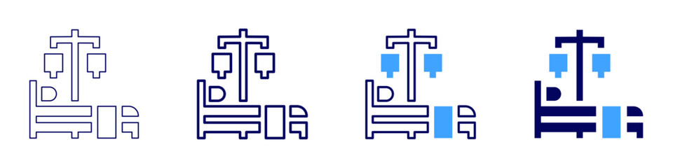 Medical teleconsultation services icon in 4 different styles. Thin Line, Line, Bold Line, Duotone. Duotone style. Editable stroke