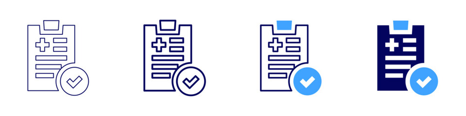 Fototapeta premium Medical therapy options icon in 4 different styles. Thin Line, Line, Bold Line, Duotone. Duotone style. Editable stroke
