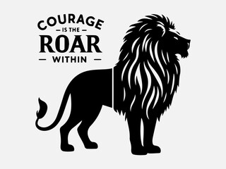 Lion Silhouette Vector Illustration with the text 