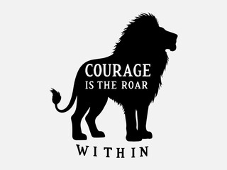 Lion Silhouette Vector Illustration with the text 