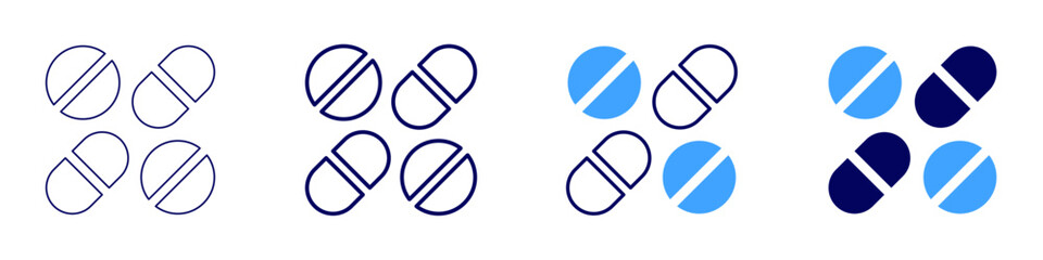 Medical treatment facility icon in 4 different styles. Thin Line, Line, Bold Line, Duotone. Duotone style. Editable stroke