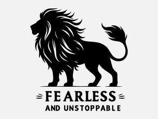 Lion Silhouette Vector Illustration with the text 