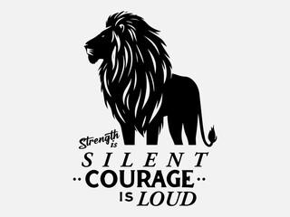 Lion Silhouette Vector Illustration with the text 