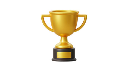 Trophy cup winner success champion icon sign or symbol 3d illustration