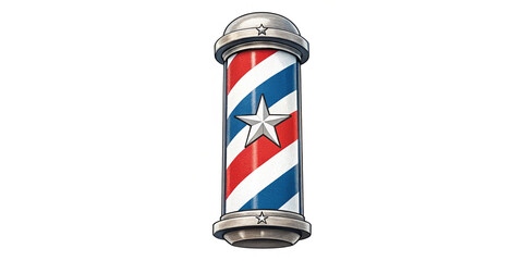 A Barbershop Pole Isolated on a Background for Barber Services