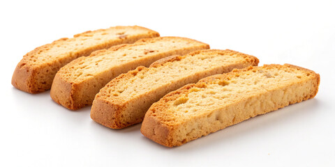 Fototapeta premium Biscotti Isolated on a White Background, Perfect for Coffee Pairing