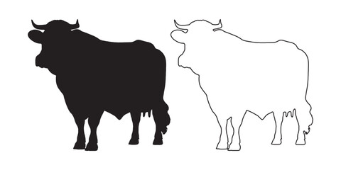 Modern Cow Design - Clean Cow Outline for Merch - Cow Vector - Cow Illustration - Cow Vector - Cow Outline Vector - Cow Icon
