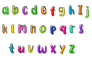 Doodle kawaii cute editable vector text effect.vector