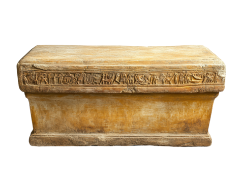 Isolated Simple Egyptian Sarcophagus