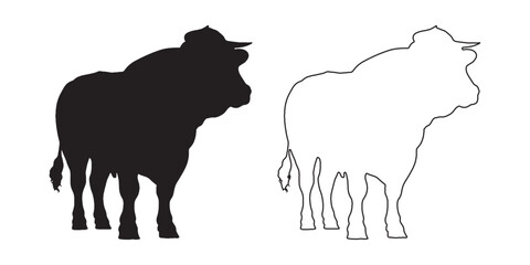 Cow Silhouette - Perfect Farm Animal Figure - Cow Vector - Cow Illustration - Cow Vector - Cow Outline Vector - Cow Icon
