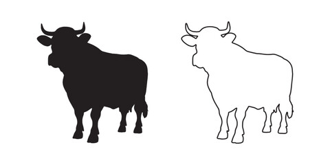 Minimalist Cow Silhouette - Elegant Farm Animal Design - Cow Vector - Cow Illustration - Cow Vector - Cow Outline Vector
