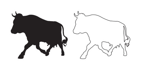 Elegant Cow Silhouette - Clean Black Cow Figure - Cow Vector - Cow Illustration - Cow Vector - Cow Outline Vector
