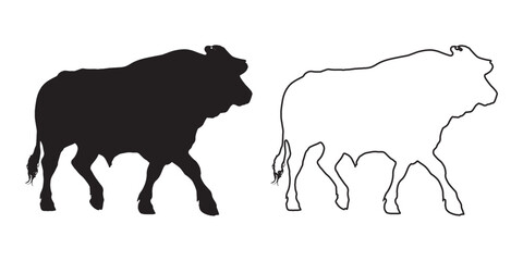 Cow Silhouette - Detailed Cow Shape for Prints - Cow Vector - Cow Illustration - Cow Vector - Cow Outline Vector
