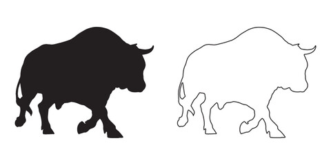 Fototapeta premium Simple Cow Silhouette - Clean Cow Line Art - Cow Vector - Cow Illustration - Cow Vector - Cow Outline Vector 