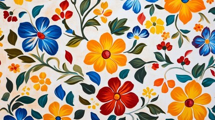 A Stunning Floral Painting with Vibrant Colors and Intricate Details