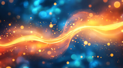Abstract representation of fire and water with bokeh effect