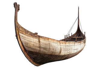 Isolated Empty Wooden Viking Ship