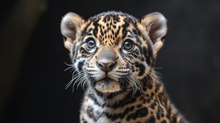 Naklejka premium Enthralling Close-up of a Jaguar Cub