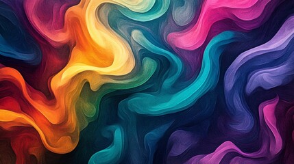 Abstract Colorful Fluid Painting Design