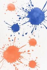 Colorful paint splashes abstract art on white backdrop