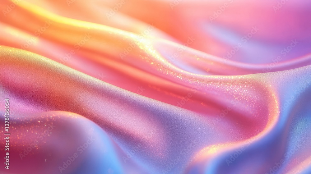 Poster elegant folds of colorful fabric create a beautiful abstract background