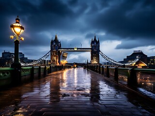 Tower Bridge Under a Dramatic Sky