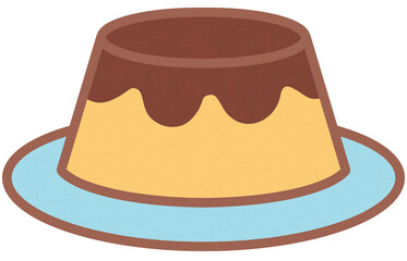 Kawaii Pastel Sweet Caramel Custard Flan 