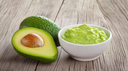 Vibrant Mexican Fiesta Table Setting with Fresh Guacamole on Wooden Surface