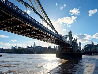 Fototapeta premium Tower Bridge in London with a Blue Sky