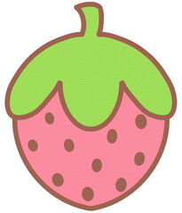 Cute Pink Strawberry Hand Drawn Element