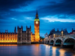 Fototapeta premium The Iconic Big Ben and Houses of Parliament at Dusk