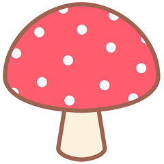 Cute Hand Drawn Red Mushroom Element