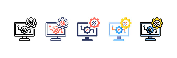 Computer System Multistyle Icon Set