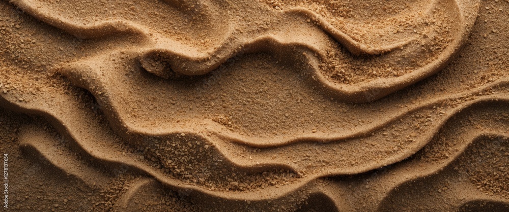 Poster sand surface texture with undulating patterns and fine granules in warm brown tones. ideal for backg