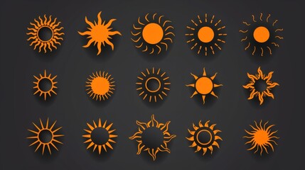 Radiant Sun: A Stunning Collection of Simple Vector Icons