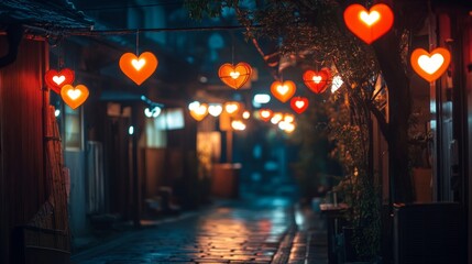 Romantic Evening Stroll Down a Charming, Lantern Lit Alley